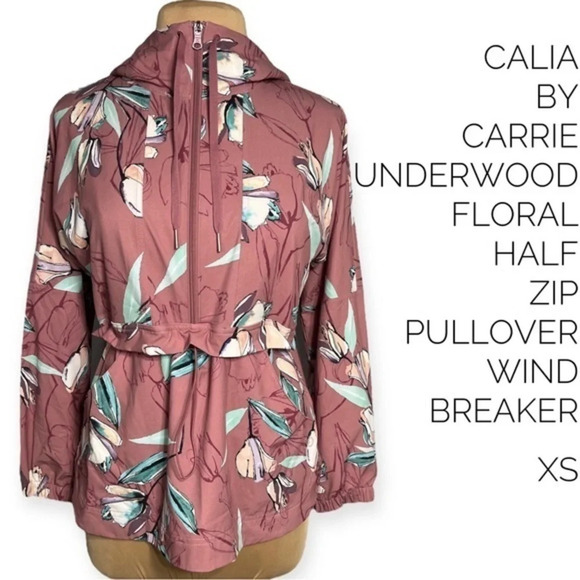 Calia Carrie Underwood Anywhere Collection Floral Half Zip Pullover windbreaker - Picture 1 of 12